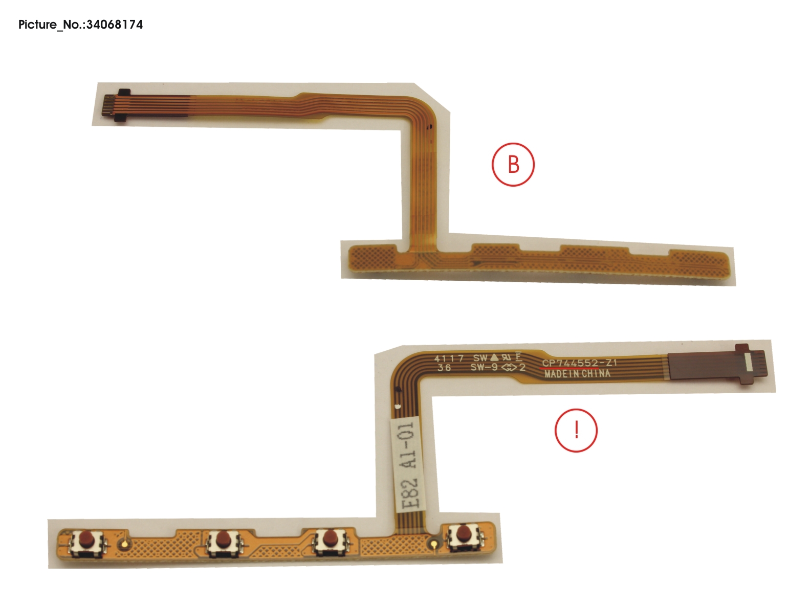 SUB BOARD, APPL. BUTTONS INCL. FPC