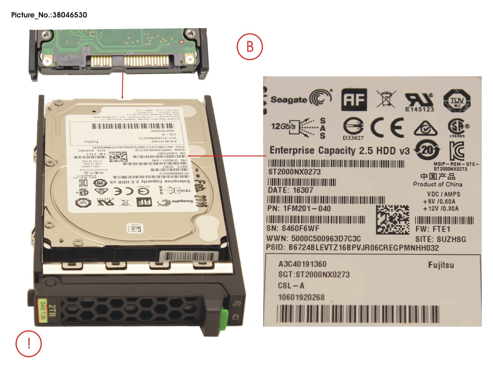 HD SAS 12G 2TB 7.2K 512E HOT PLUG