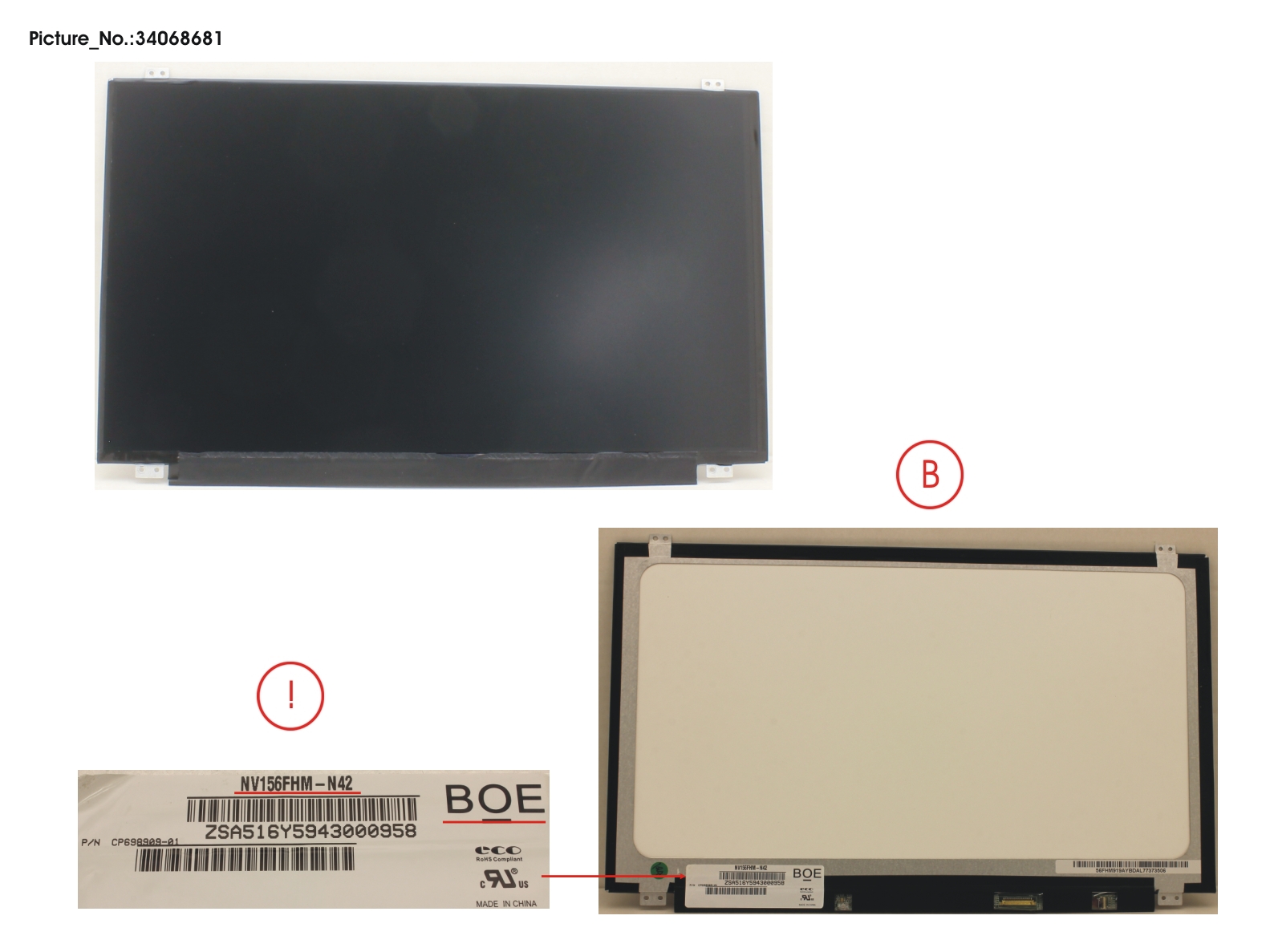 FUJITSU LCD PANEL BOE AG,NV156FHM-N42V8(EDP,FHD)