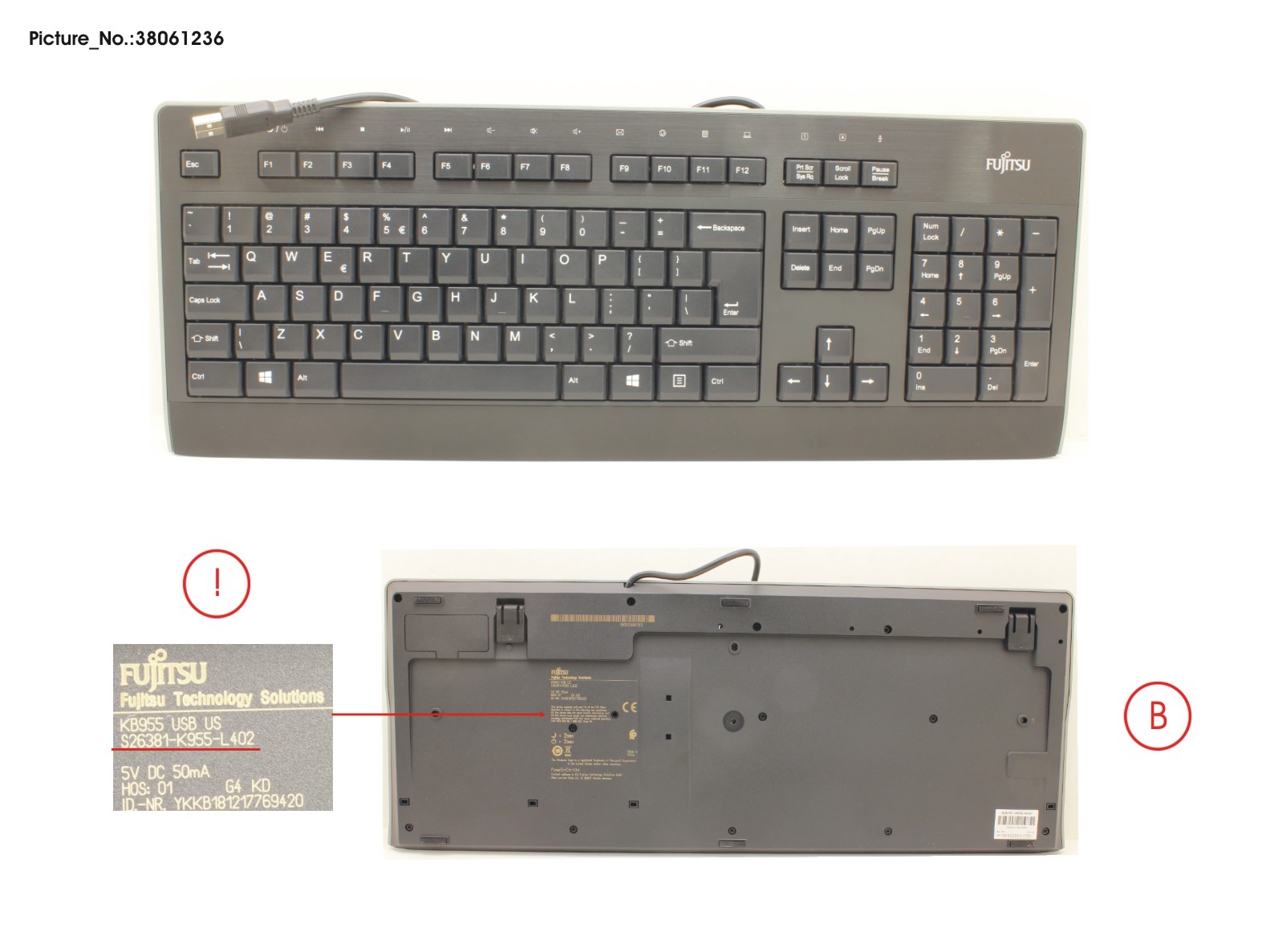 KEYBOARD KB955 USB US 105 KEYS